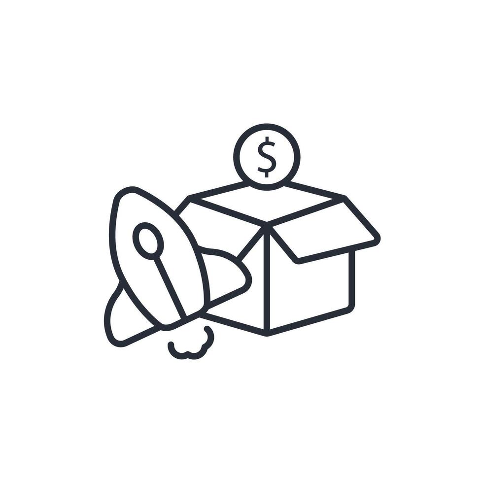 Launch icon. .Editable stroke.linear style sign for use web design,logo.Symbol illustration. vector