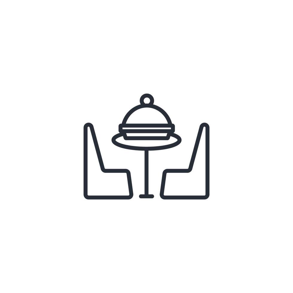 restaurant table icon. .Editable stroke.linear style sign for use web design,logo.Symbol illustration. vector