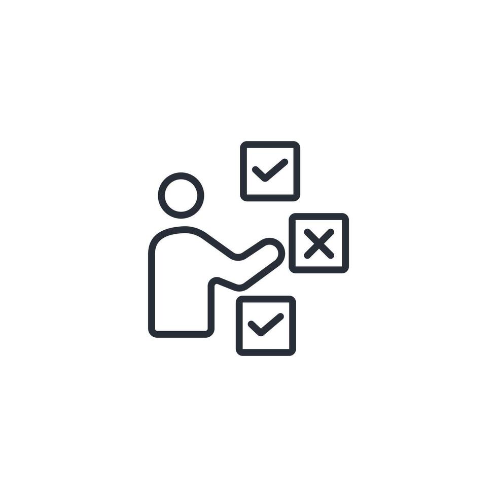 vote icon. .Editable stroke.linear style sign for use web design,logo.Symbol illustration. vector
