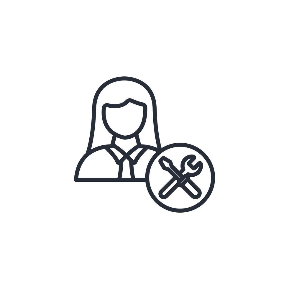 service icon. .Editable stroke.linear style sign for use web design,logo.Symbol illustration. vector