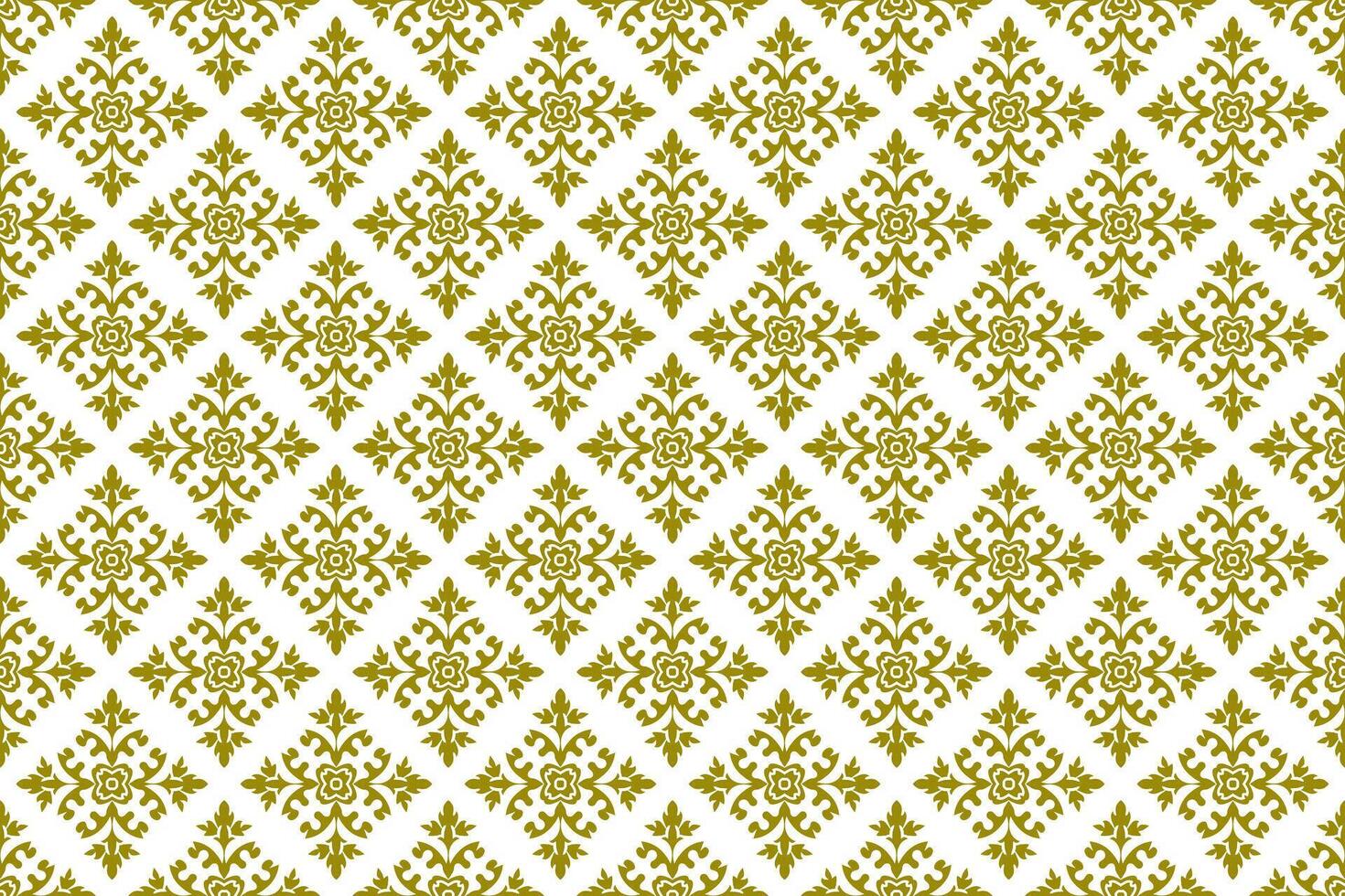 Abstract floral seamless Thai pattern, green and white modern shape for design, porcelain, chinaware, ceramic, tile, ceiling design, texture, wall, paper and fabric. vector