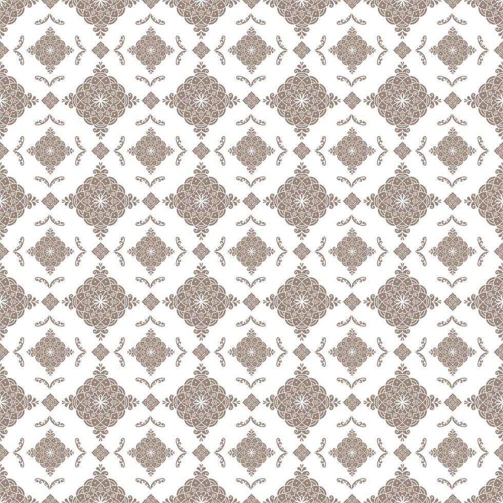 Abstract floral seamless Thai pattern, brown and white modern shape for design, porcelain, chinaware, ceramic, tile, ceiling design, texture, wall, paper and fabric. vector
