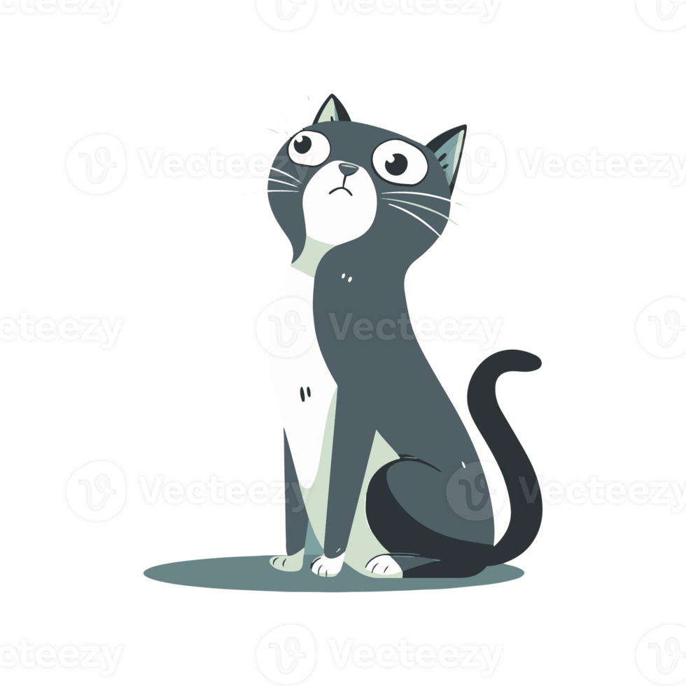 A cat sitting with its tail curled png