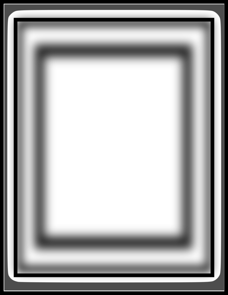 blank space picture border, black frame on transparent background png