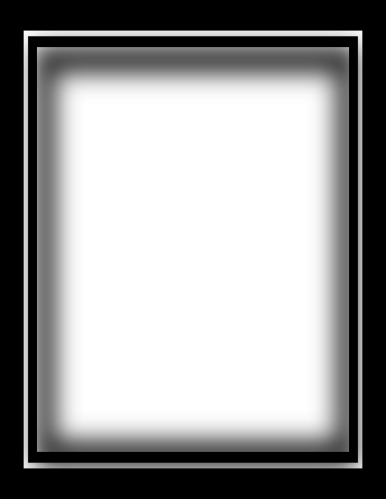 blank space picture border, black frame on transparent background png