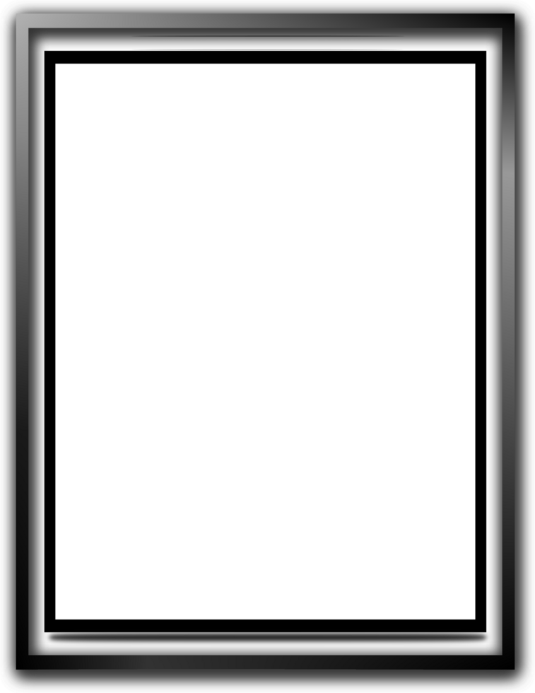 Rectangle black frame on transparent background png