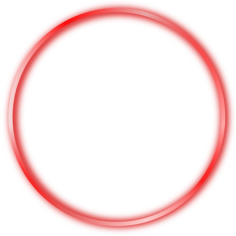 Circle frame, red light icon element on transparent background png