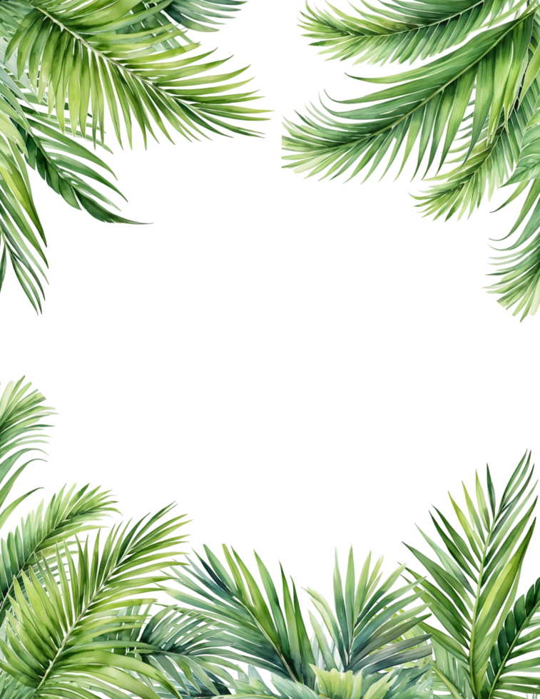 coconut leaves frame, palm leaf background png