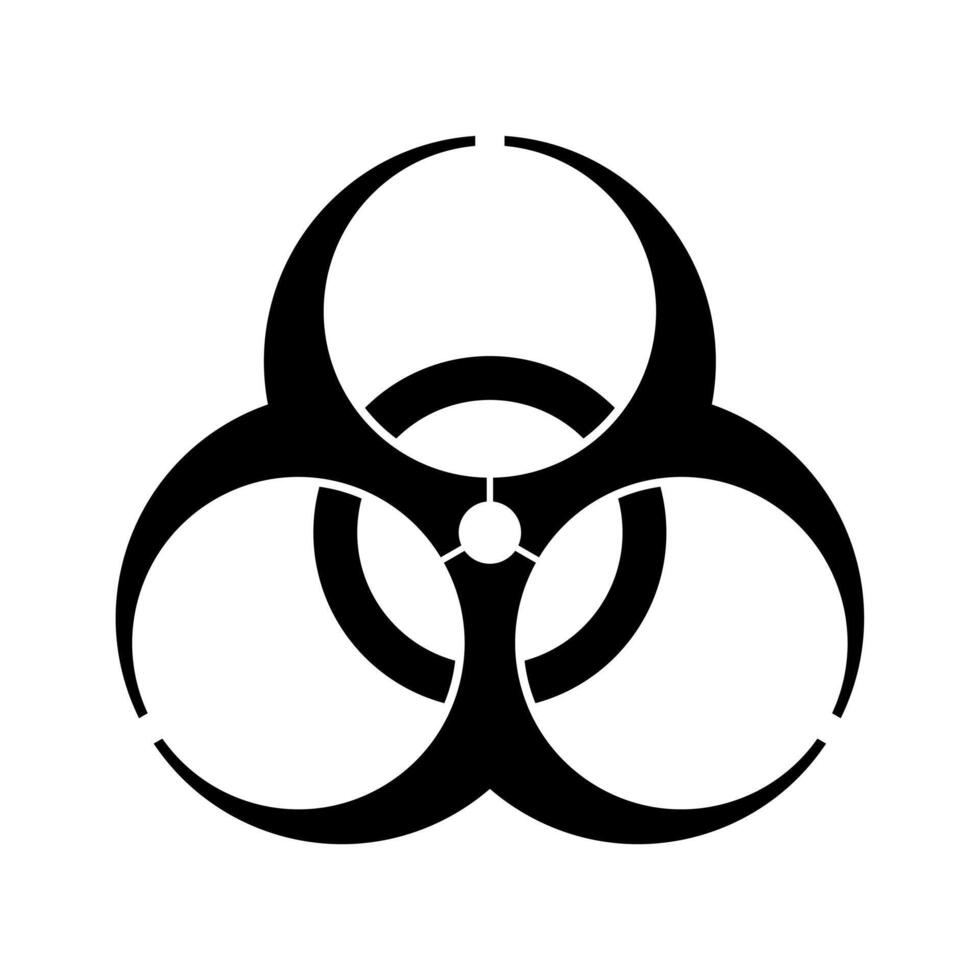 Biohazard symbol label illustration. Warning sign of virus. Biohazard icon. Biohazard symbol. isolated on white background. vector