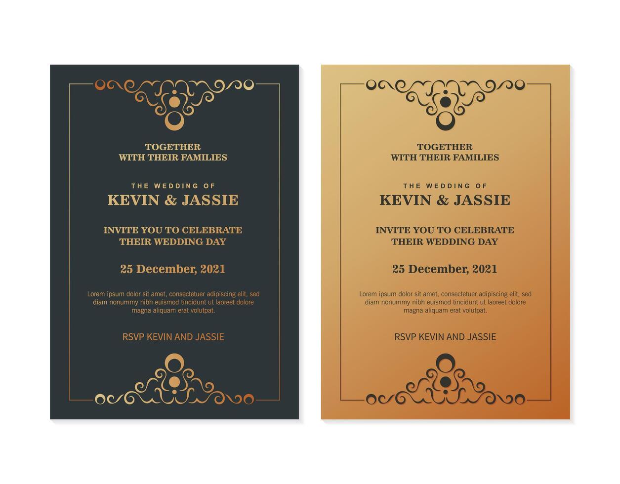 Luxury Invitation card design vintage style vector