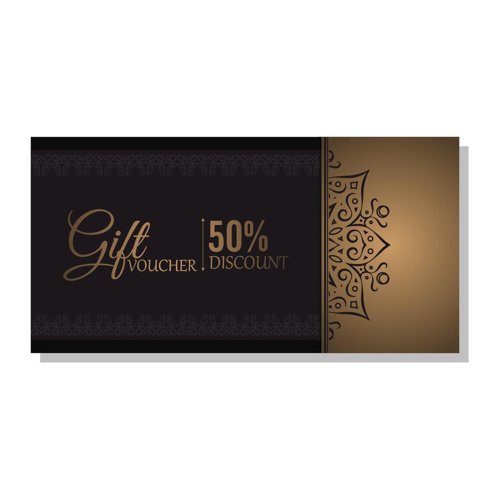 Luxury gold gift voucher template vector