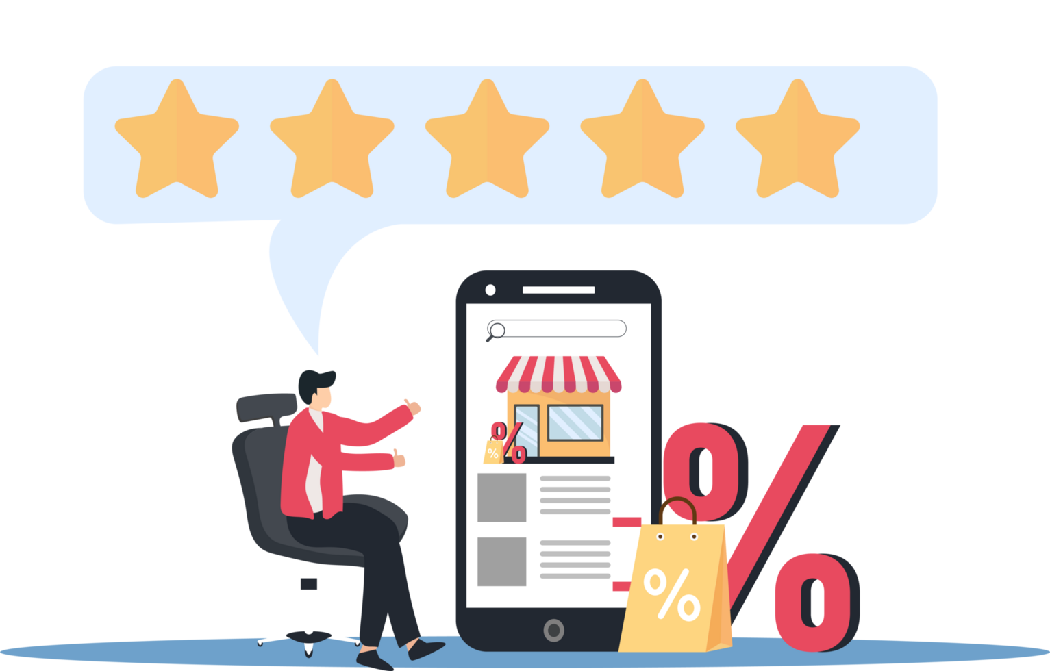 Online shop customer feedback positive rate store five star for store market. png