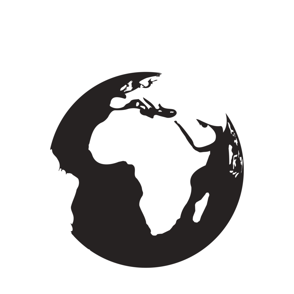 globe earth map element icon flat black png