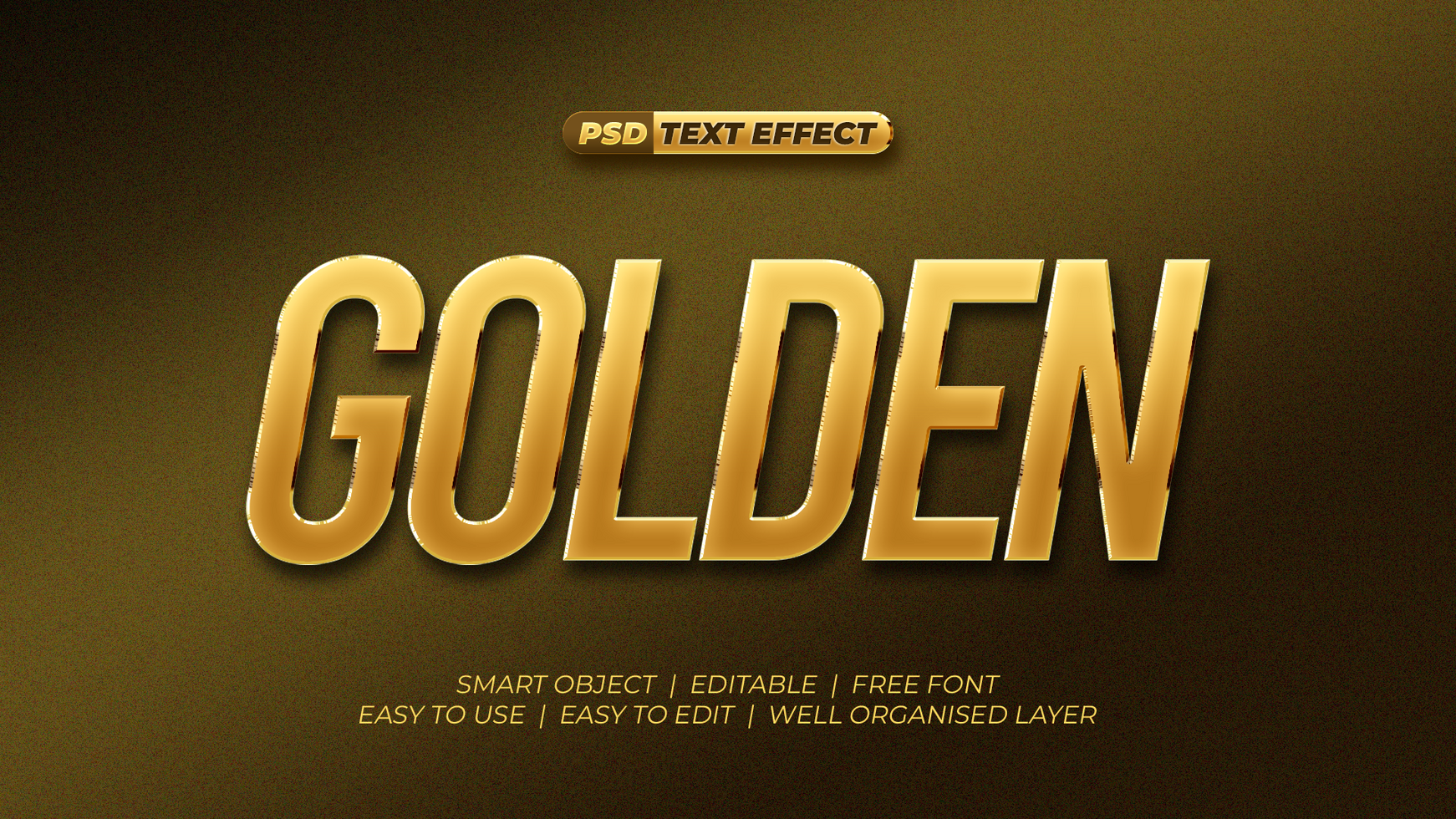 Golden Chrome Text Effect psd