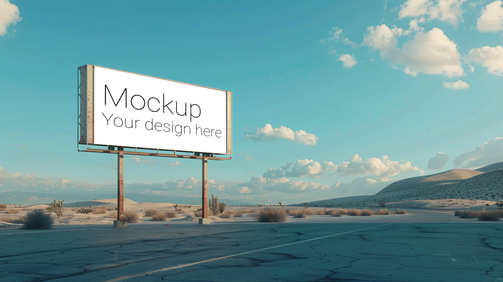 Mockup of big street billboard for advertisement on the sky background psd