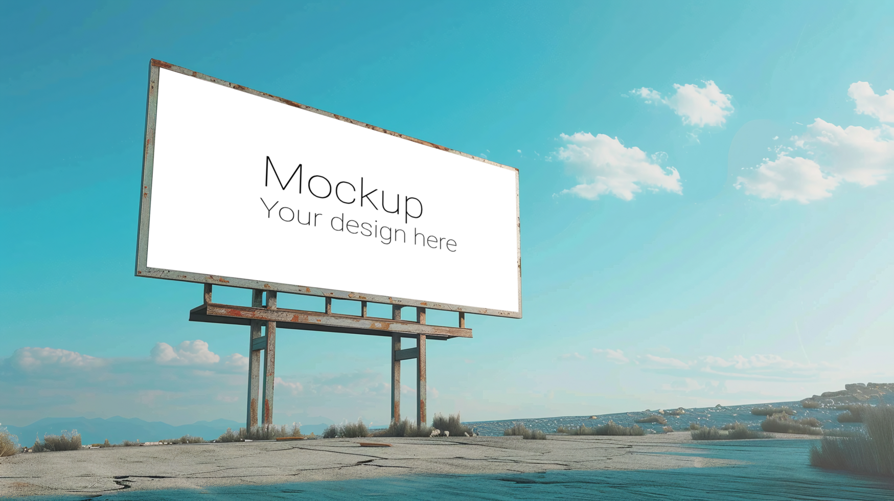 Mockup of big street billboard for advertisement on the sky background psd