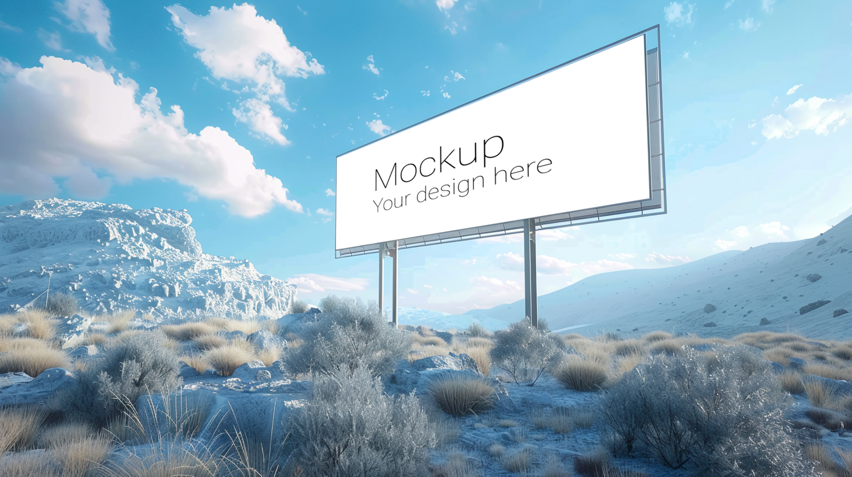 Mockup of big street billboard for advertisement on the sky background psd