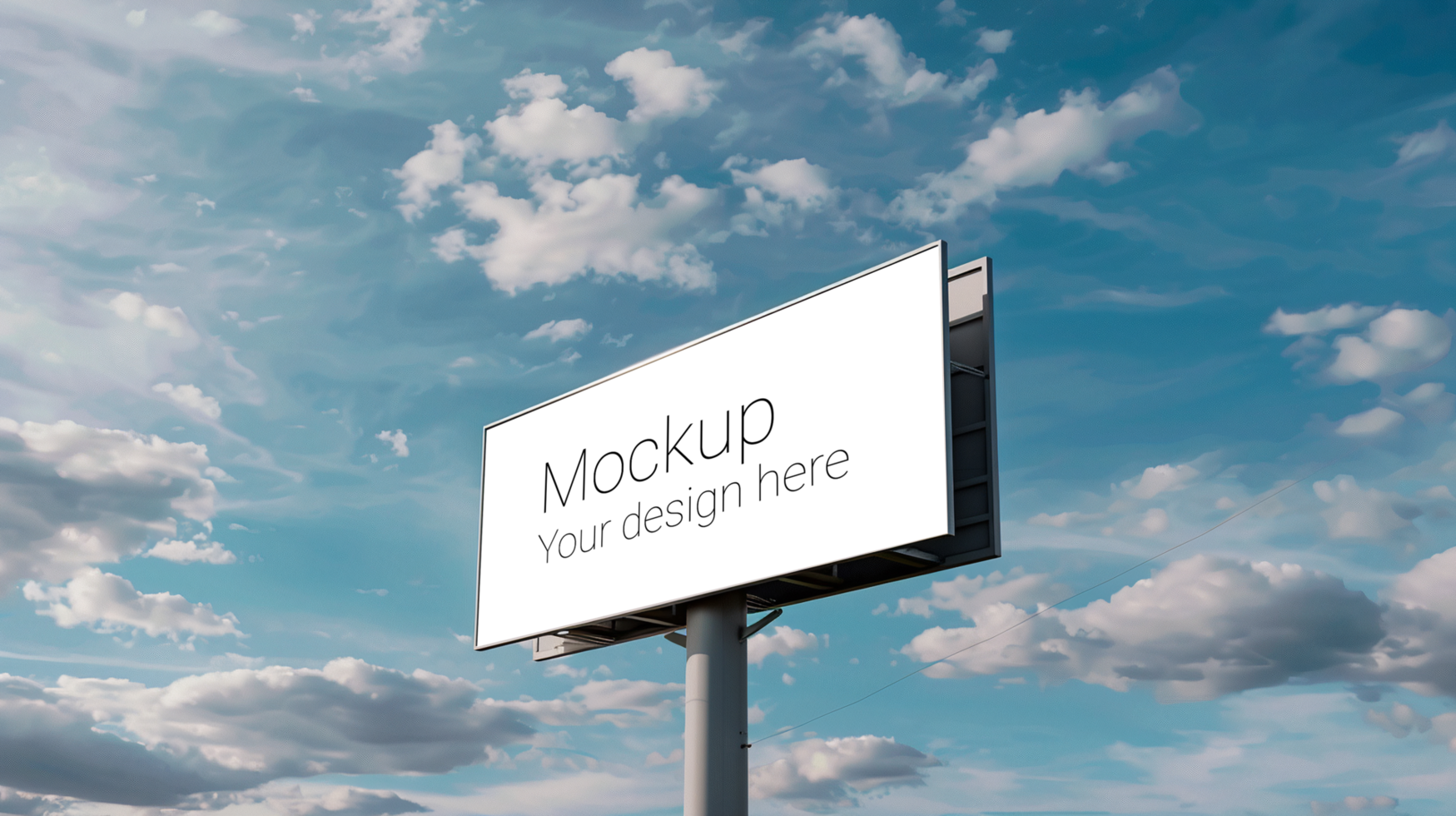 Mockup of big street billboard for advertisement on the sky background psd