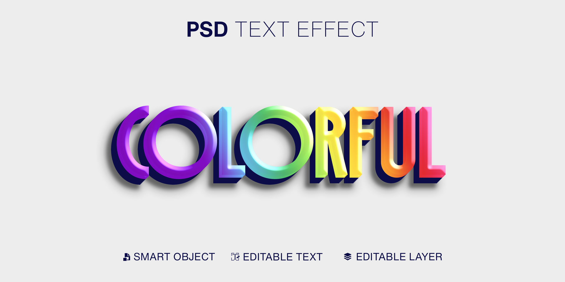 Colorful Clean Editable Text Effect psd