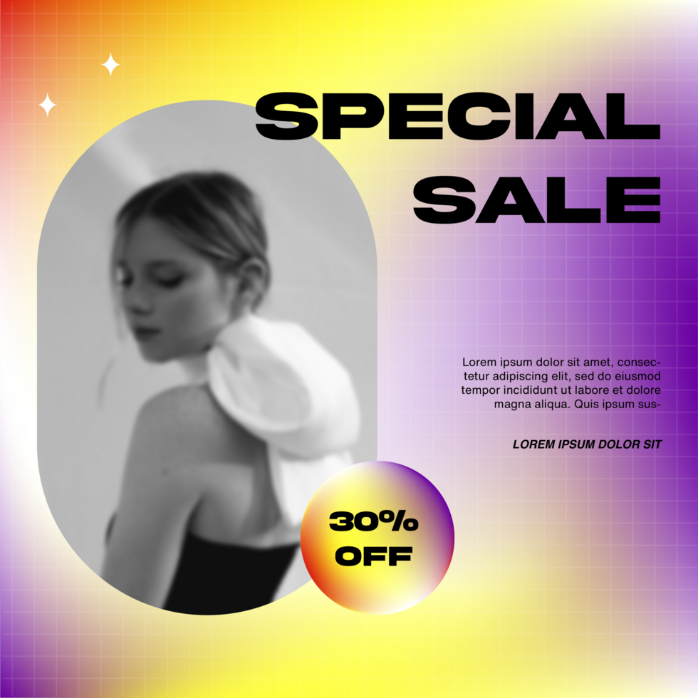 Chromatic Fashion Social Media Post Template psd