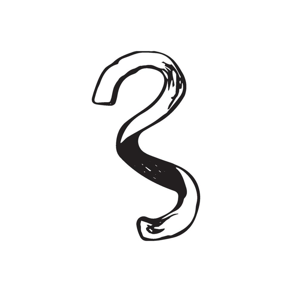 Cute single hand drawn spiral peel lemon for menu or recipe. Doodle illustration. Fresh and tasty. vector