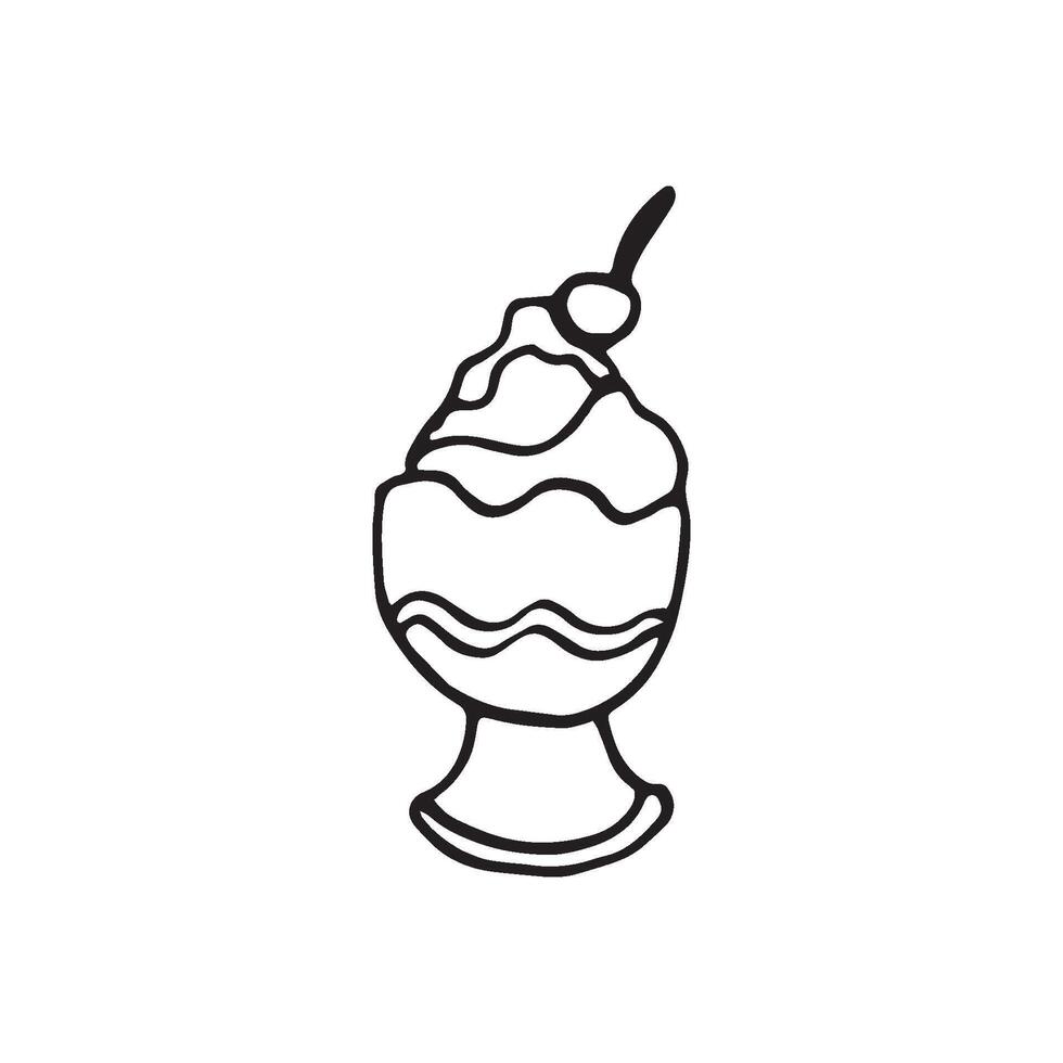 Single hand drawn cake. Doodle illustration. vector