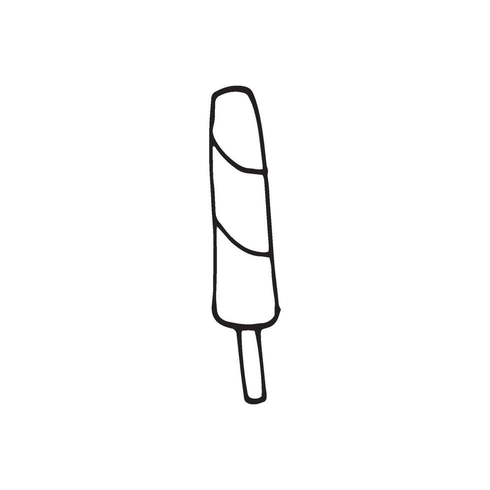 Hand drawn element ice cream for recipe, culinary design. vector