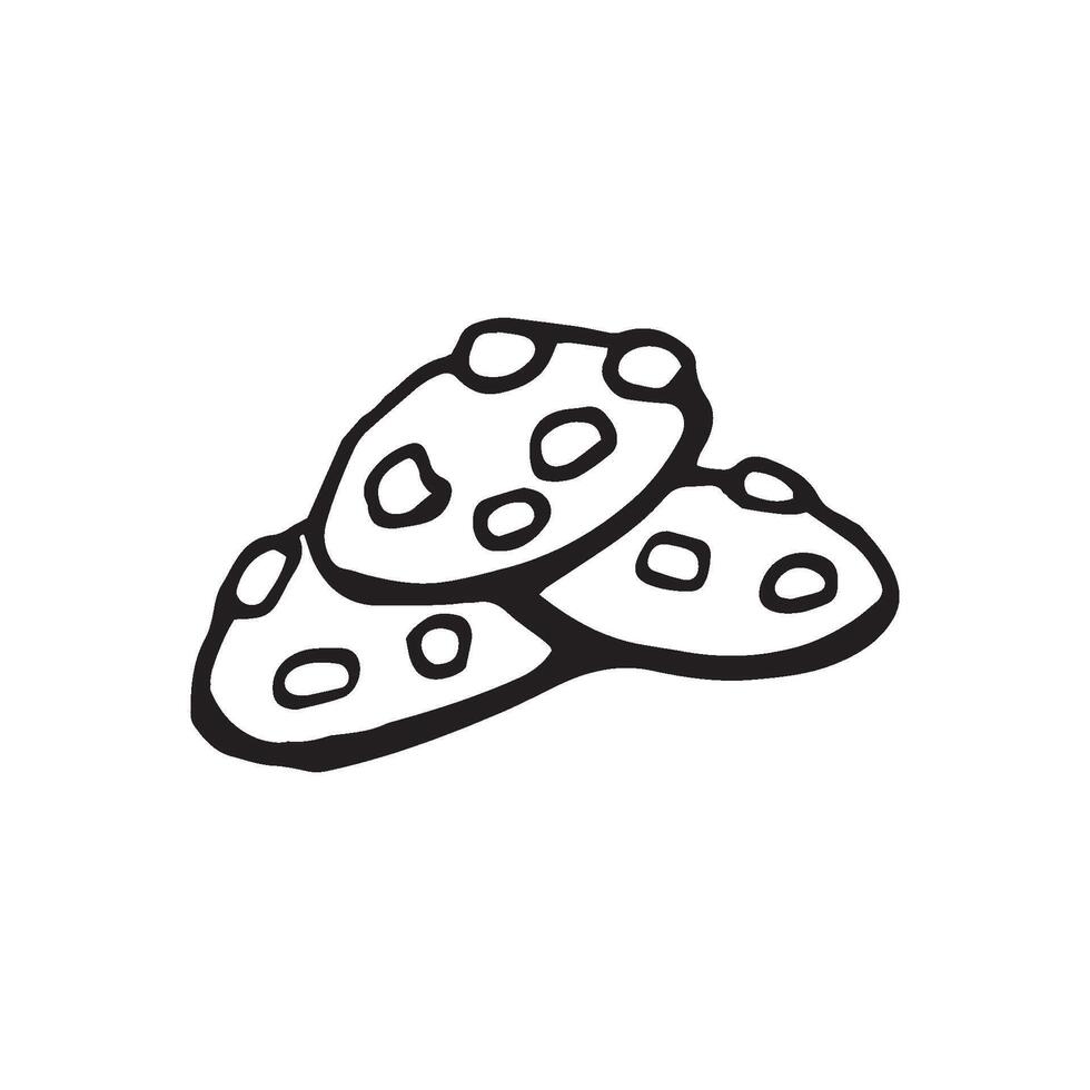 Single hand drawn cookie for recipe, culinary design. vector
