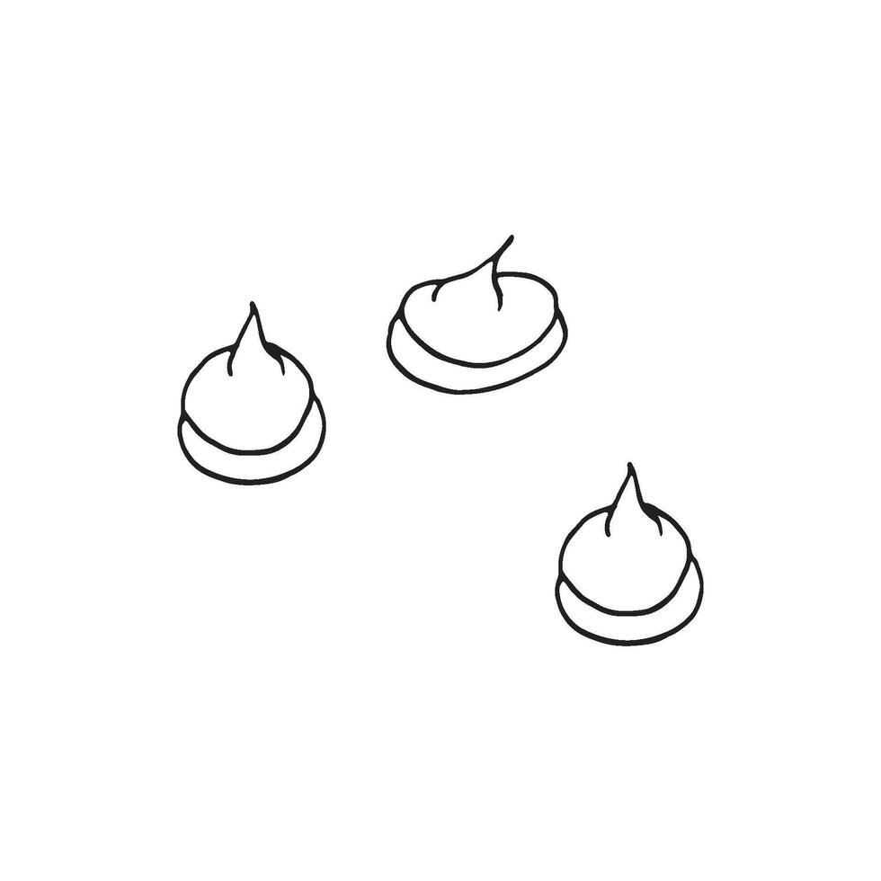 Single hand drawn cookie for recipe, culinary design. vector