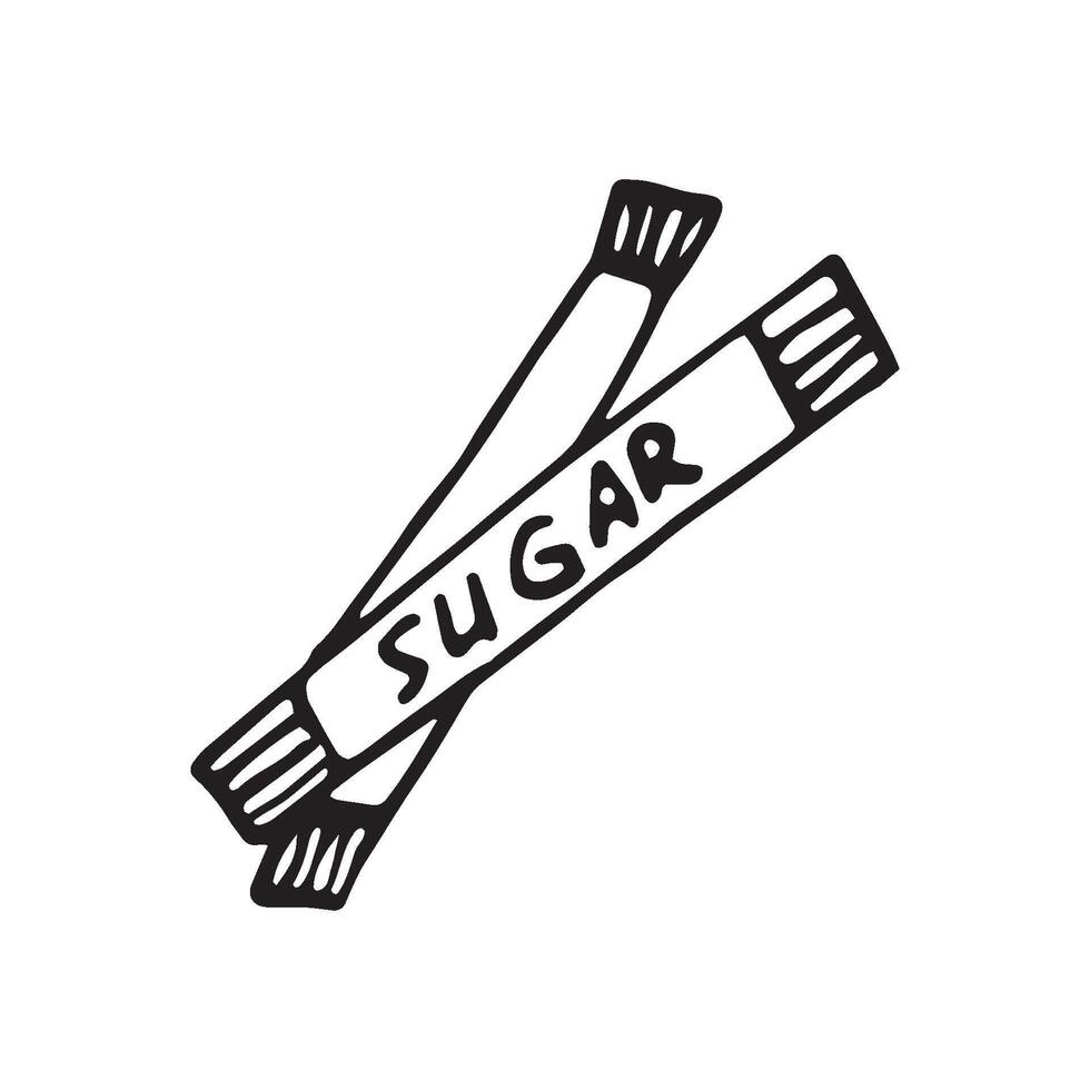 Cute single hand drawn sugar for menu or recipe. Doodle illustration. vector