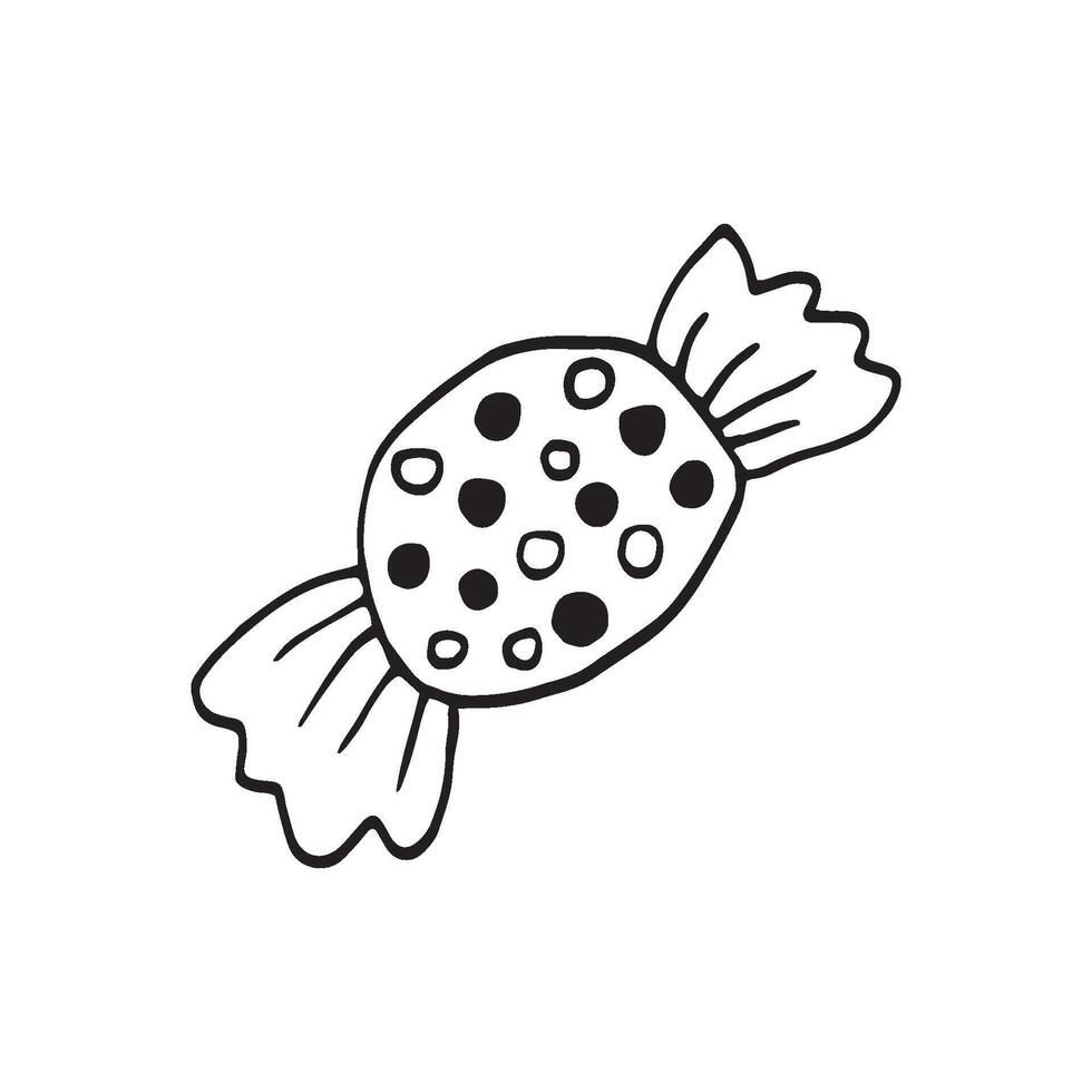 Single hand drawn element candy or sweets for New Year and Christmas vector