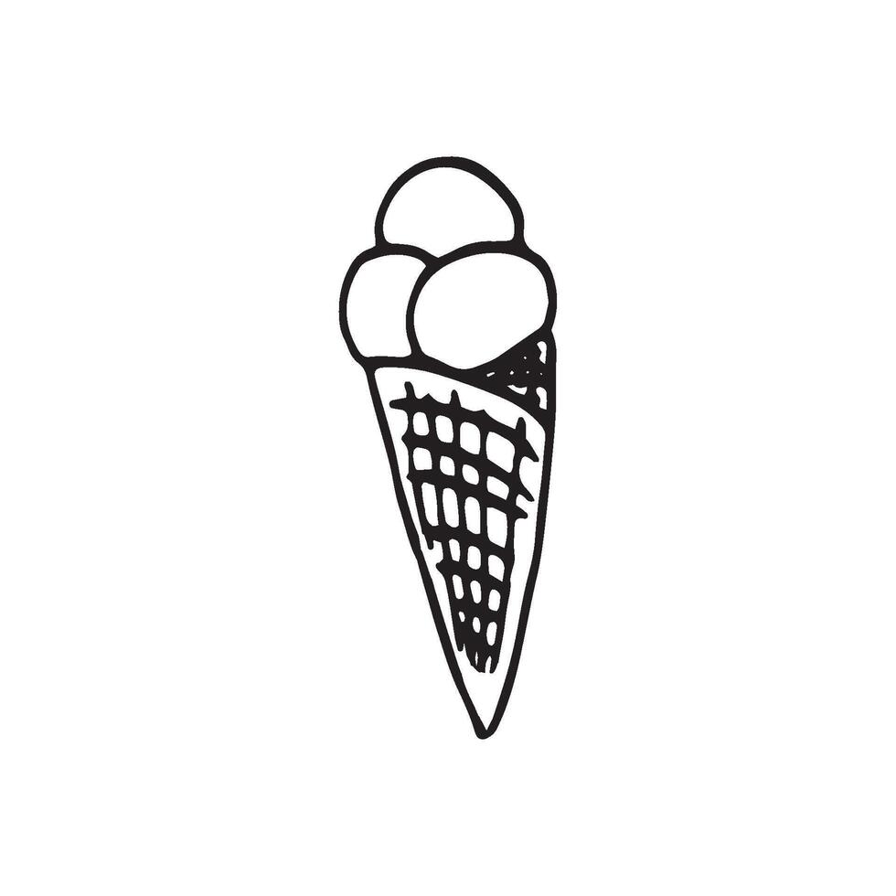 Hand drawn element ice cream for greeting cards posters recipe culinary design vector