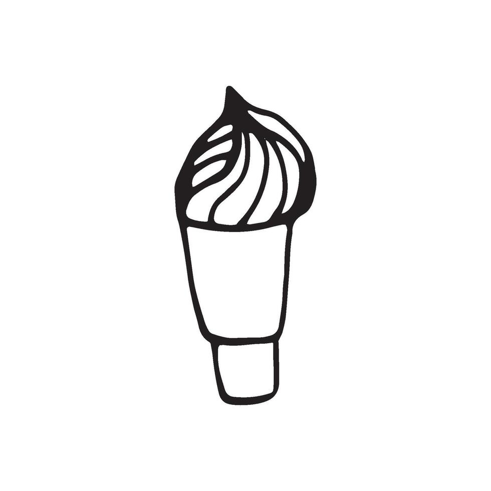 Hand drawn element ice cream for greeting cards posters recipe culinary design vector