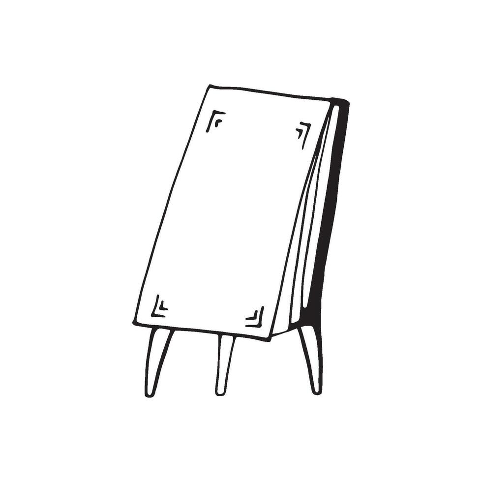 Single element of flipchart in doodle business set. Hand drawn illustration for cards, posters, stickers and professional design. vector