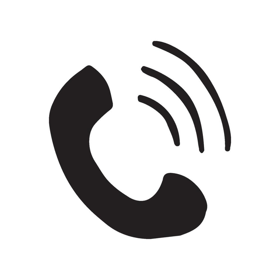 Single element of phone in doodle business set. Hand drawn illustration for cards, posters, stickers and professional design. vector