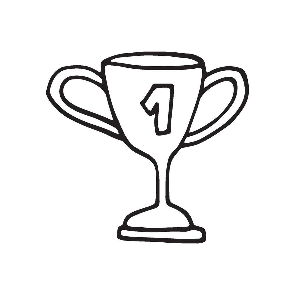 Single element of success in doodle business set. Hand drawn illustration for cards, posters, stickers and professional design. vector