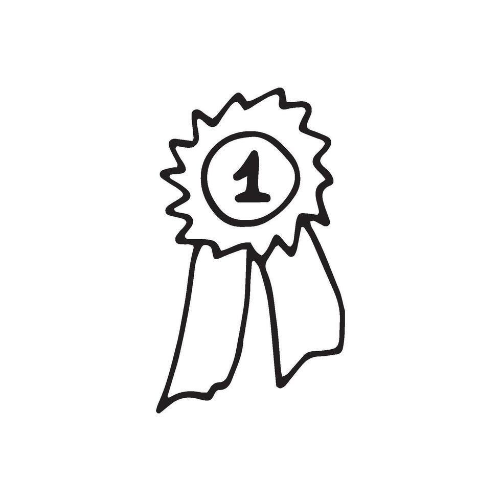 Single element of success in doodle business set. Hand drawn illustration for cards, posters, stickers and professional design. vector