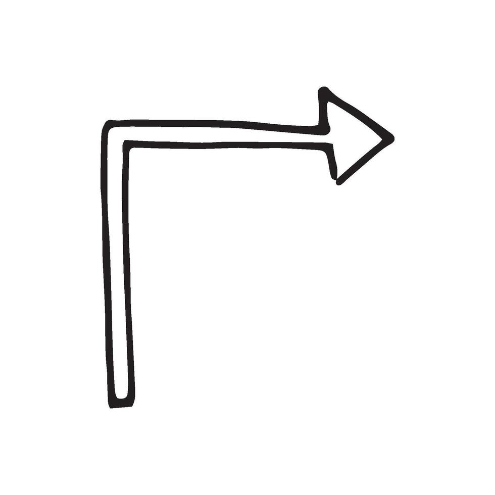 Single element of arrow in doodle business set. Hand drawn illustration for cards, posters, stickers and professional design. vector
