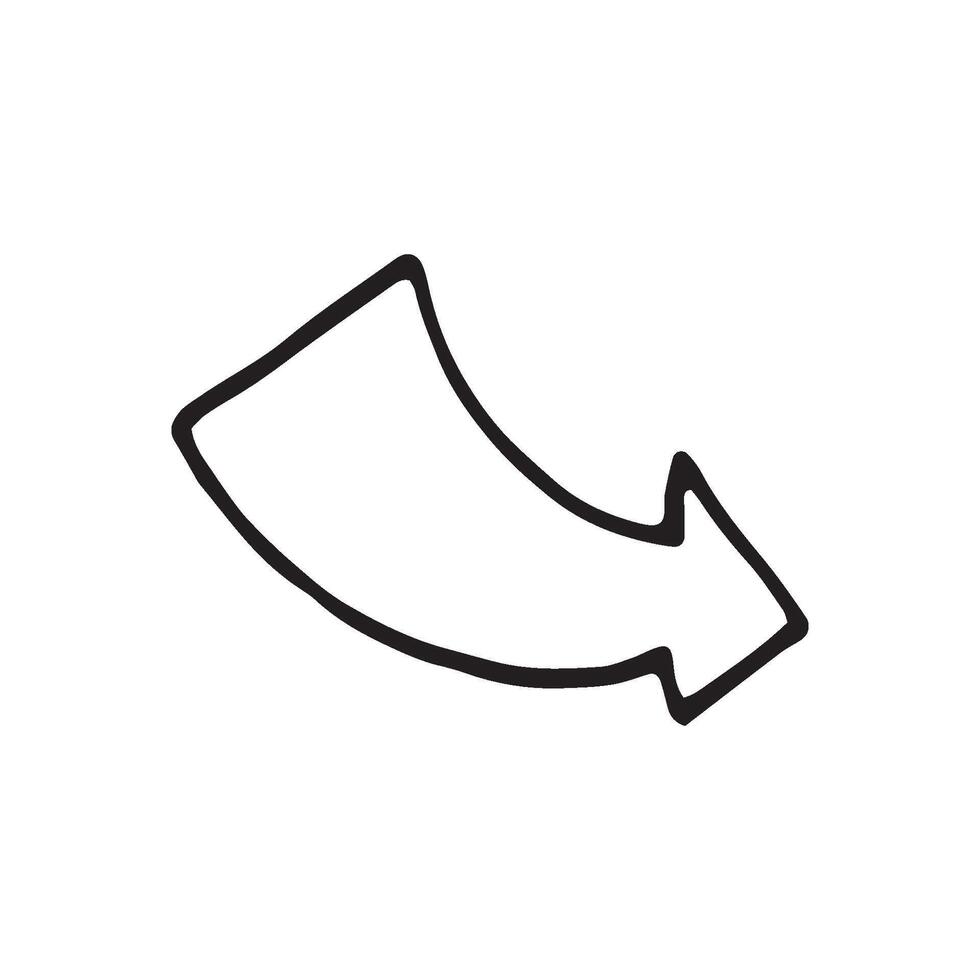 Single element of arrow in doodle business set. Hand drawn illustration for cards, posters, stickers and professional design. vector
