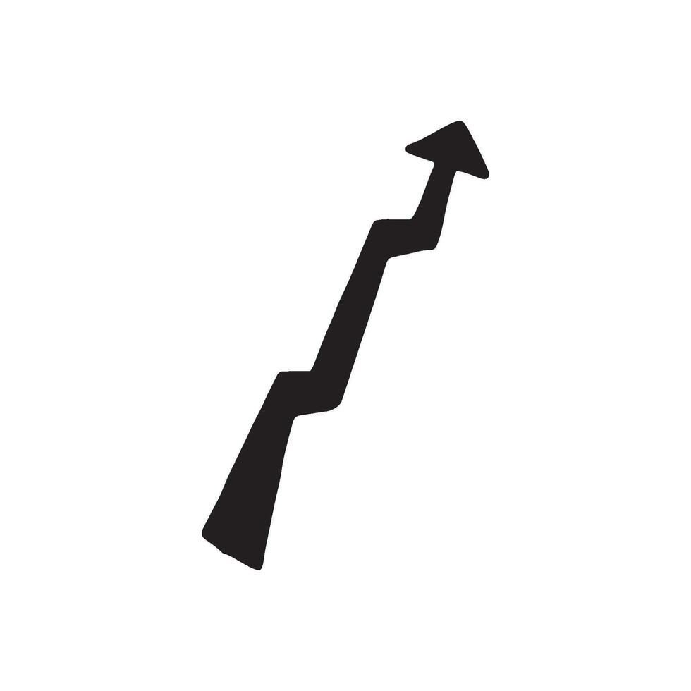 Single element of arrow in doodle business set. Hand drawn illustration for cards, posters, stickers and professional design. vector