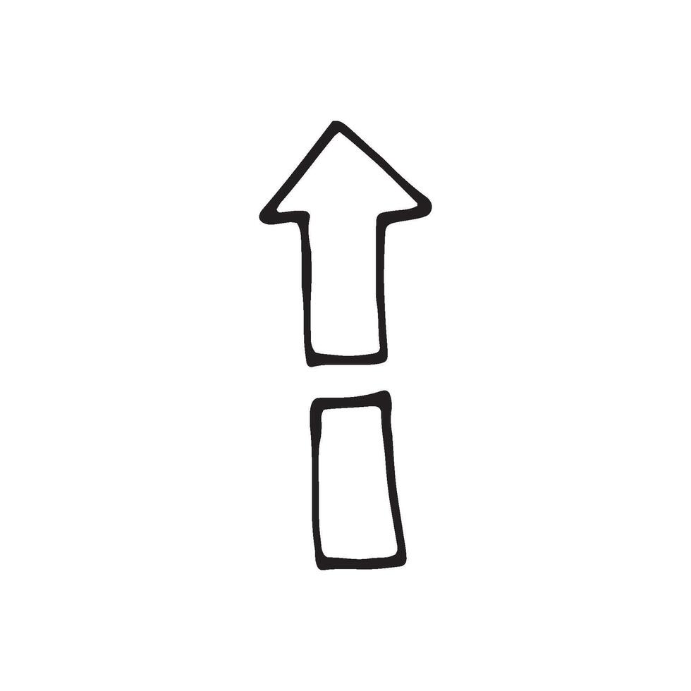 Single element of arrow in doodle business set. Hand drawn illustration for cards, posters, stickers and professional design. vector