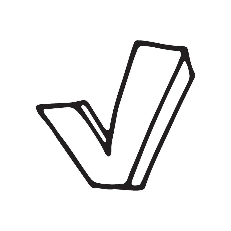Single element of checkbox in doodle business set. Hand drawn illustration for cards, posters, stickers and professional design. vector