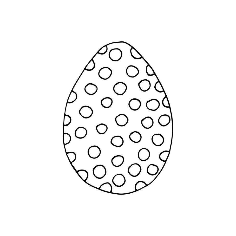 Hand drawn easter eggs with decoration. Doodle illustration in cute zenart style. Element for greeting cards, posters, stickers and seasonal design. Isolated on white background vector
