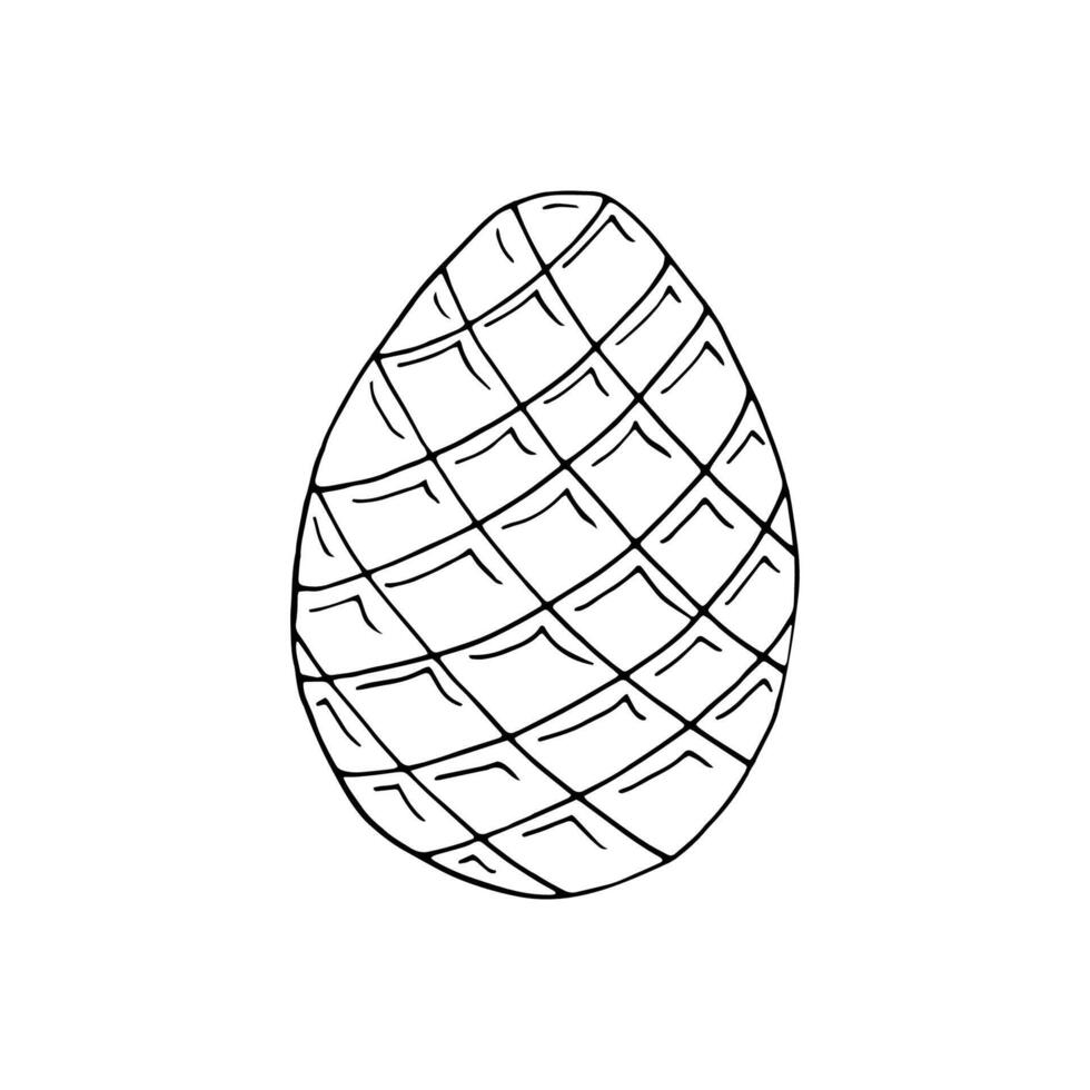 Hand drawn easter eggs with decoration. Doodle illustration in cute zenart style. Element for greeting cards, posters, stickers and seasonal design. Isolated on white background vector