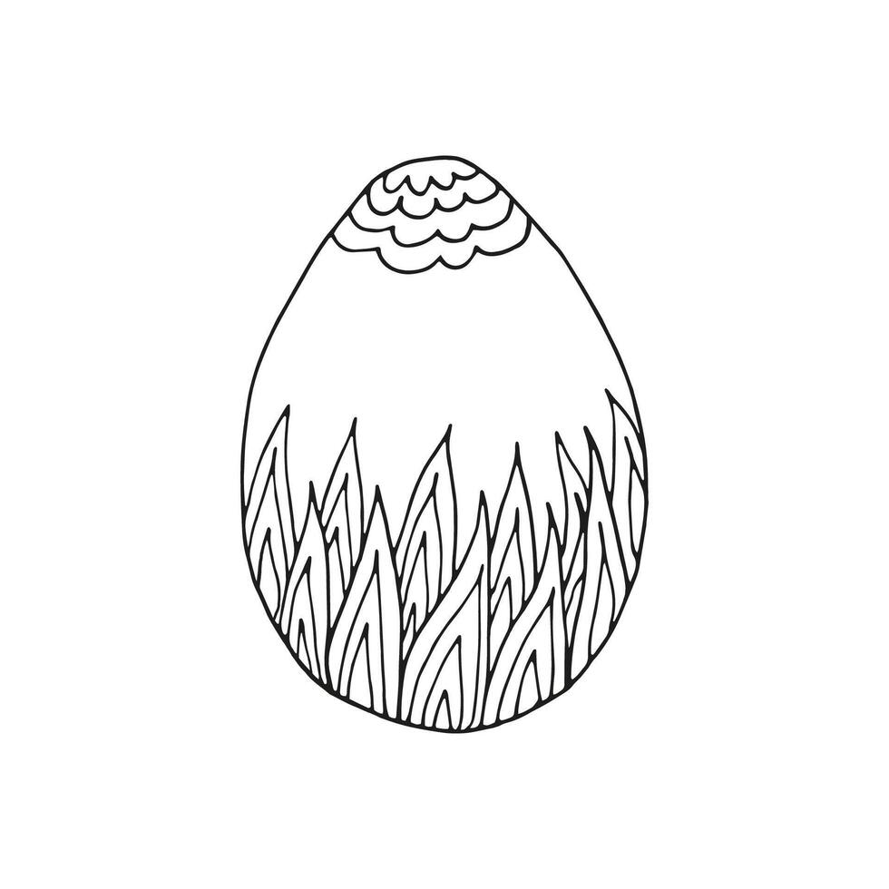 Hand drawn easter eggs with decoration. Doodle illustration in cute zenart style. Element for greeting cards, posters, stickers and seasonal design. Isolated on white background vector