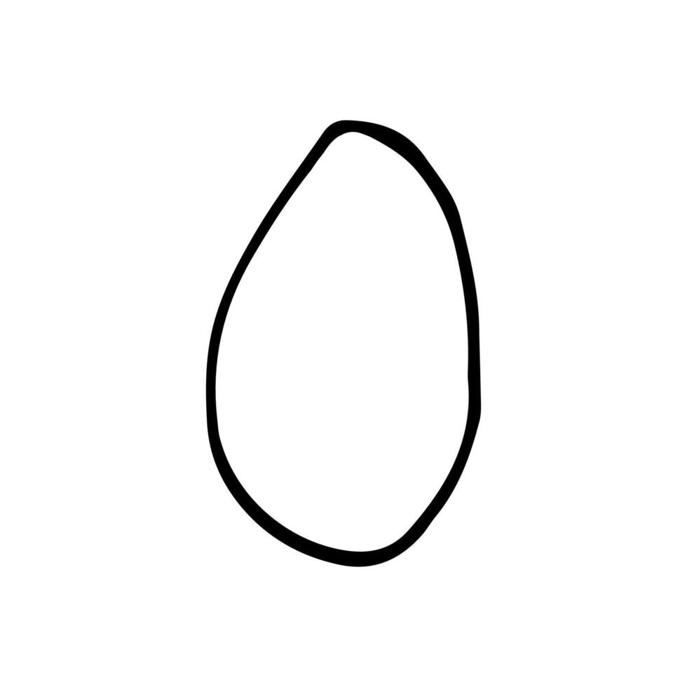 Hand drawn simple easter egg. Doodle illustration in cute style. Element for greeting cards, posters, stickers and seasonal design. Isolated on white background vector
