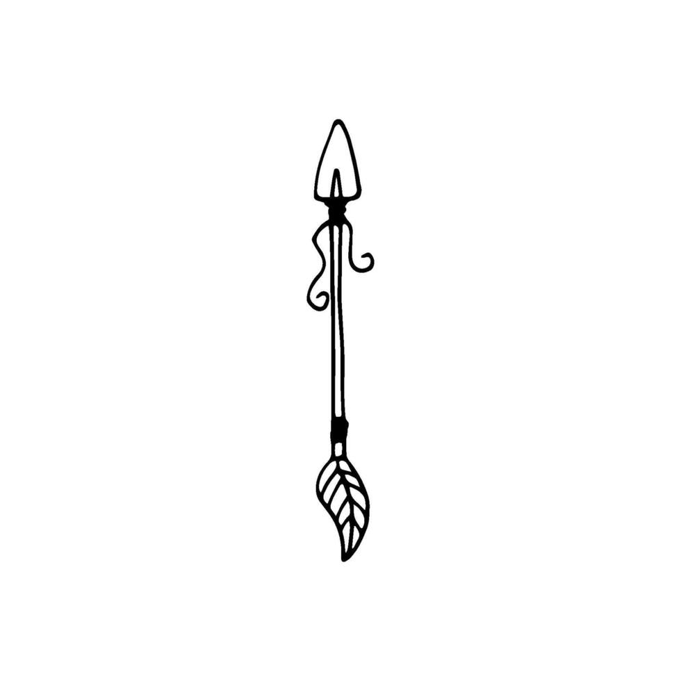 Cute doodle love arrows for bow. Hand drawn illustration. Sweet element for greeting cards, posters, stickers and seasonal valentines day design. Isolated on white background vector