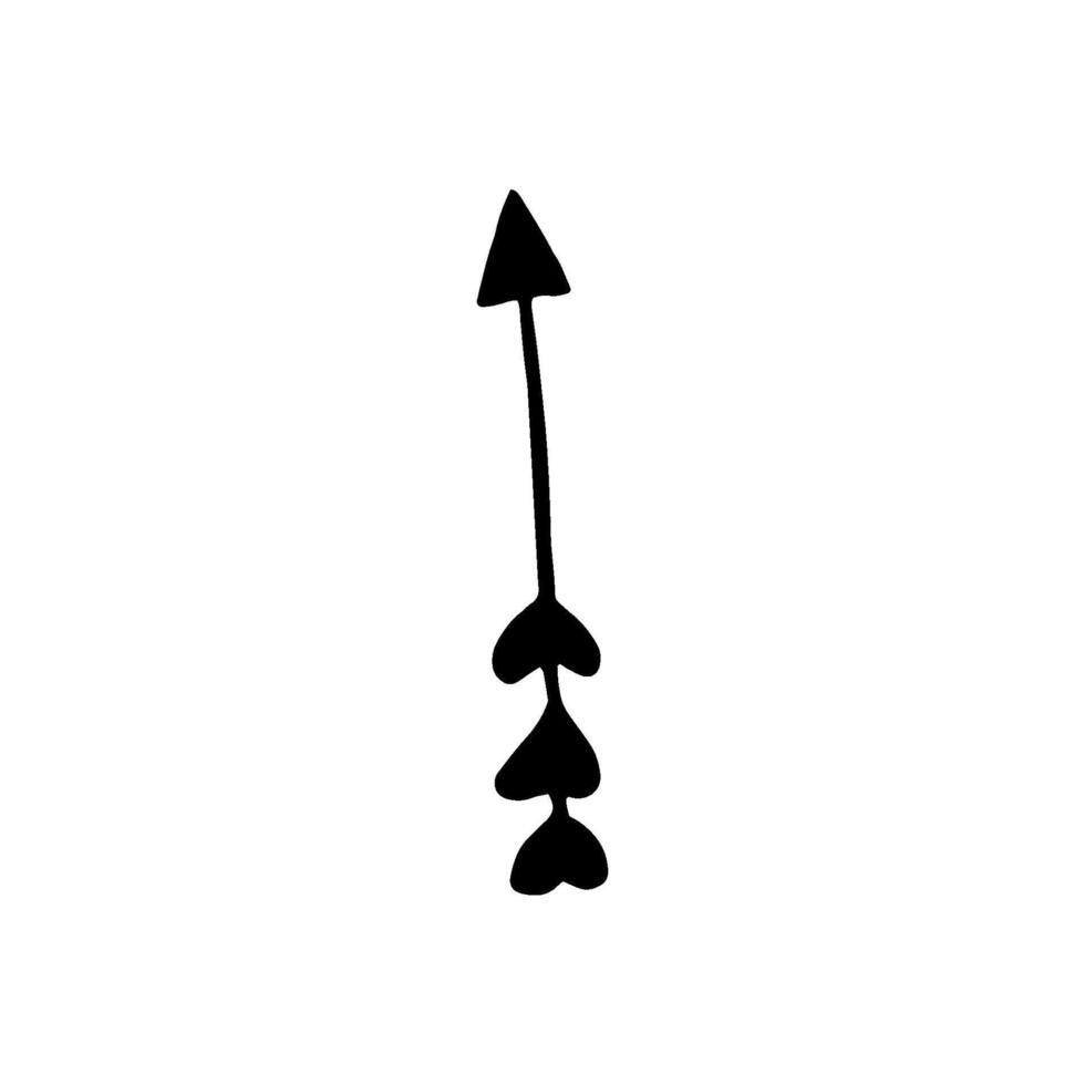Cute doodle love arrows for bow. Hand drawn illustration. Sweet element for greeting cards, posters, stickers and seasonal valentines day design. Isolated on white background vector