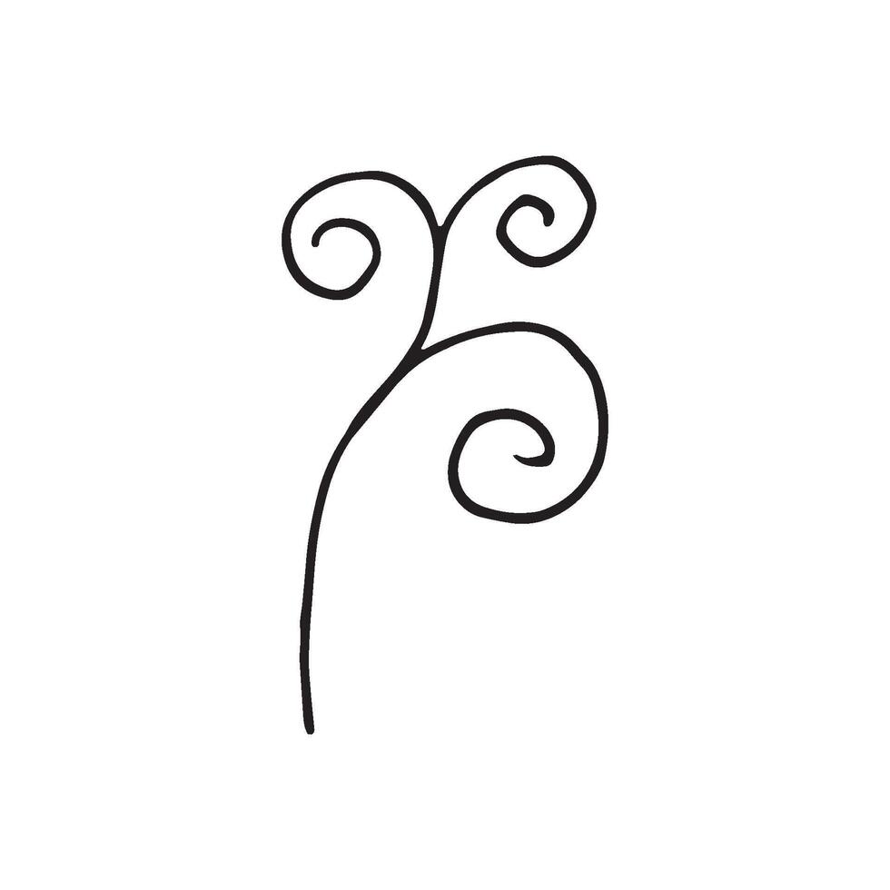 Curls abstract scribble with hand drawn line. Simple doodle elements for decoration in design. Isolated sketch on white background. illustration vector
