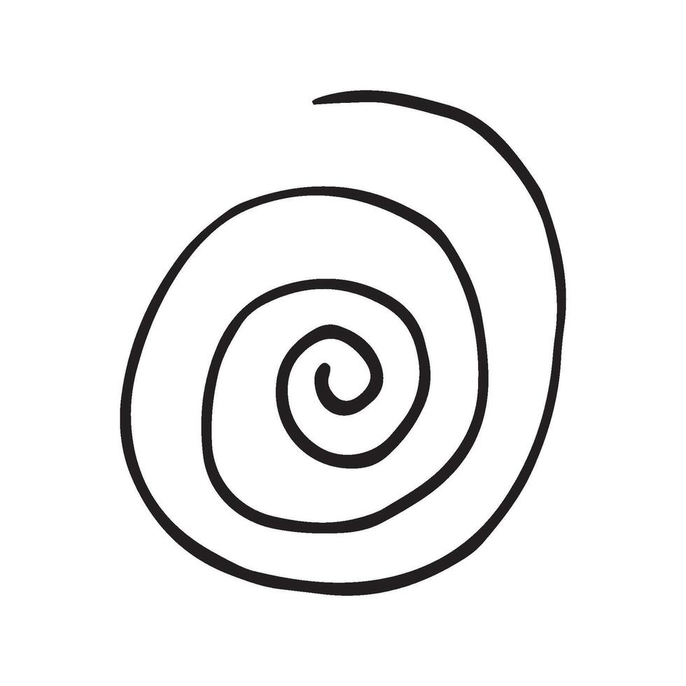 Curls abstract scribble with hand drawn line. Simple doodle elements for decoration in design. Isolated sketch on white background. illustration vector